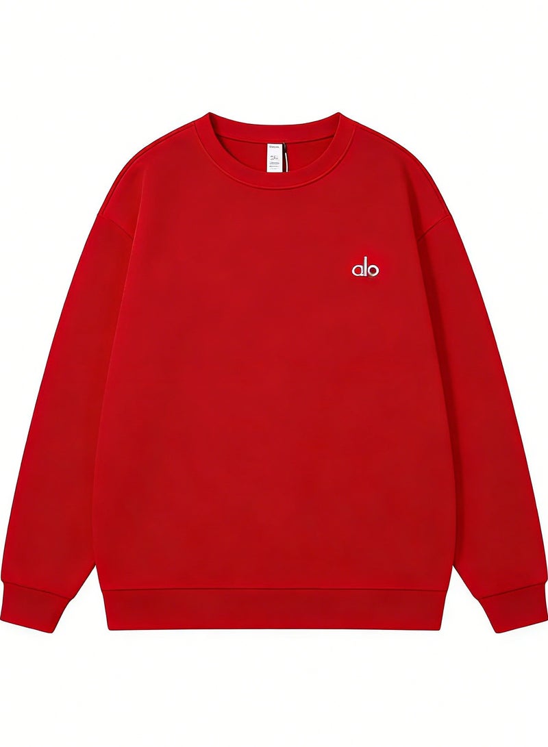 Alo Unisex American Vintage Solid Color Crewneck Sweatshirt - Relaxed Fit, 100% Cotton, Casual  Sportswear